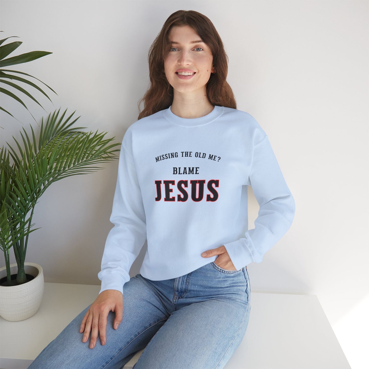 Blame Jesus Unisex Heavy Blend™ Crewneck Sweatshirt