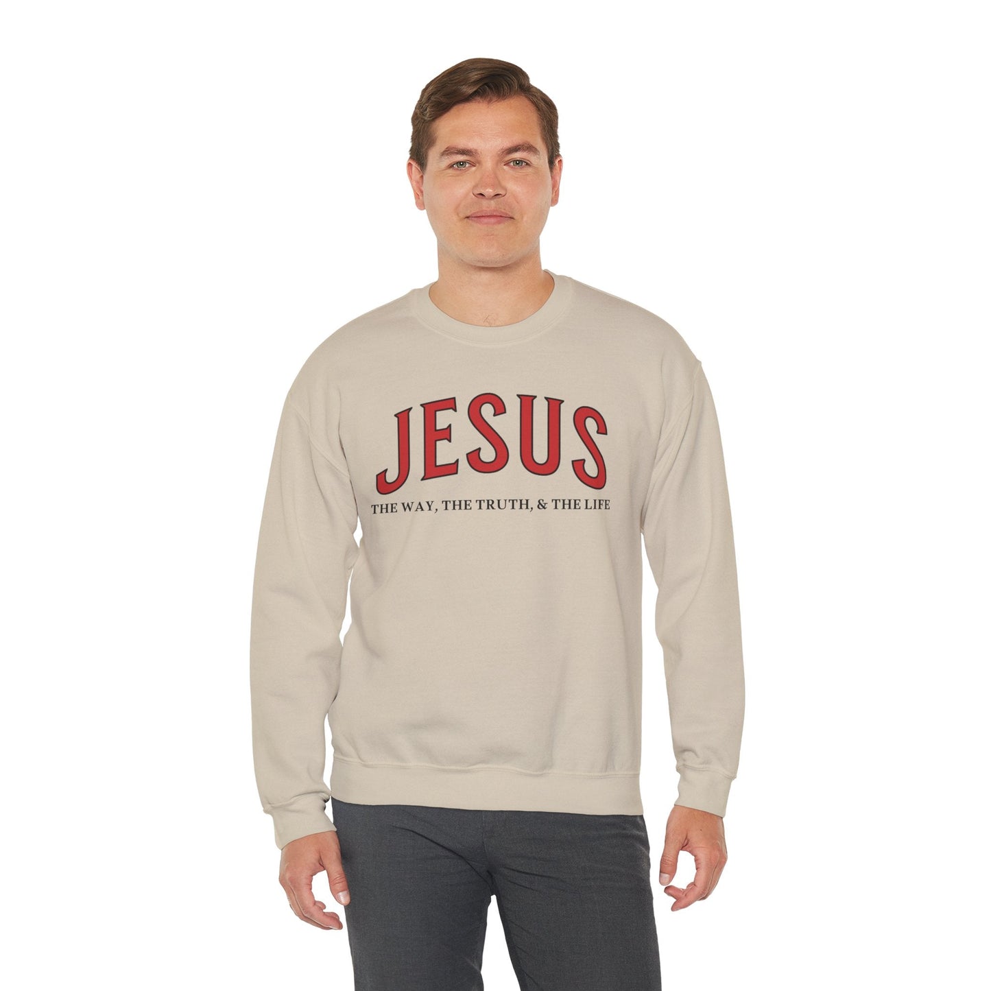 JESUS, The Way, The Truth & The Life - Faith-Inspired Crewneck Sweatshirt