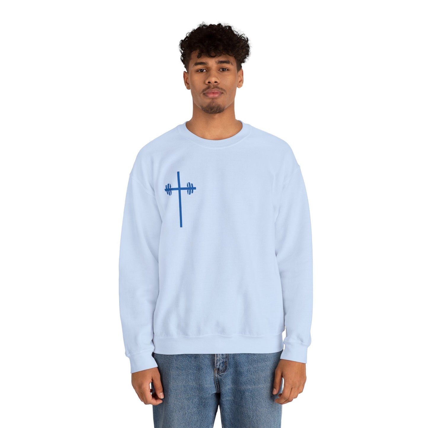 Faith & Strength Crewneck Sweatshirt - It's Never Luck, It's Always God gym sweatshirt