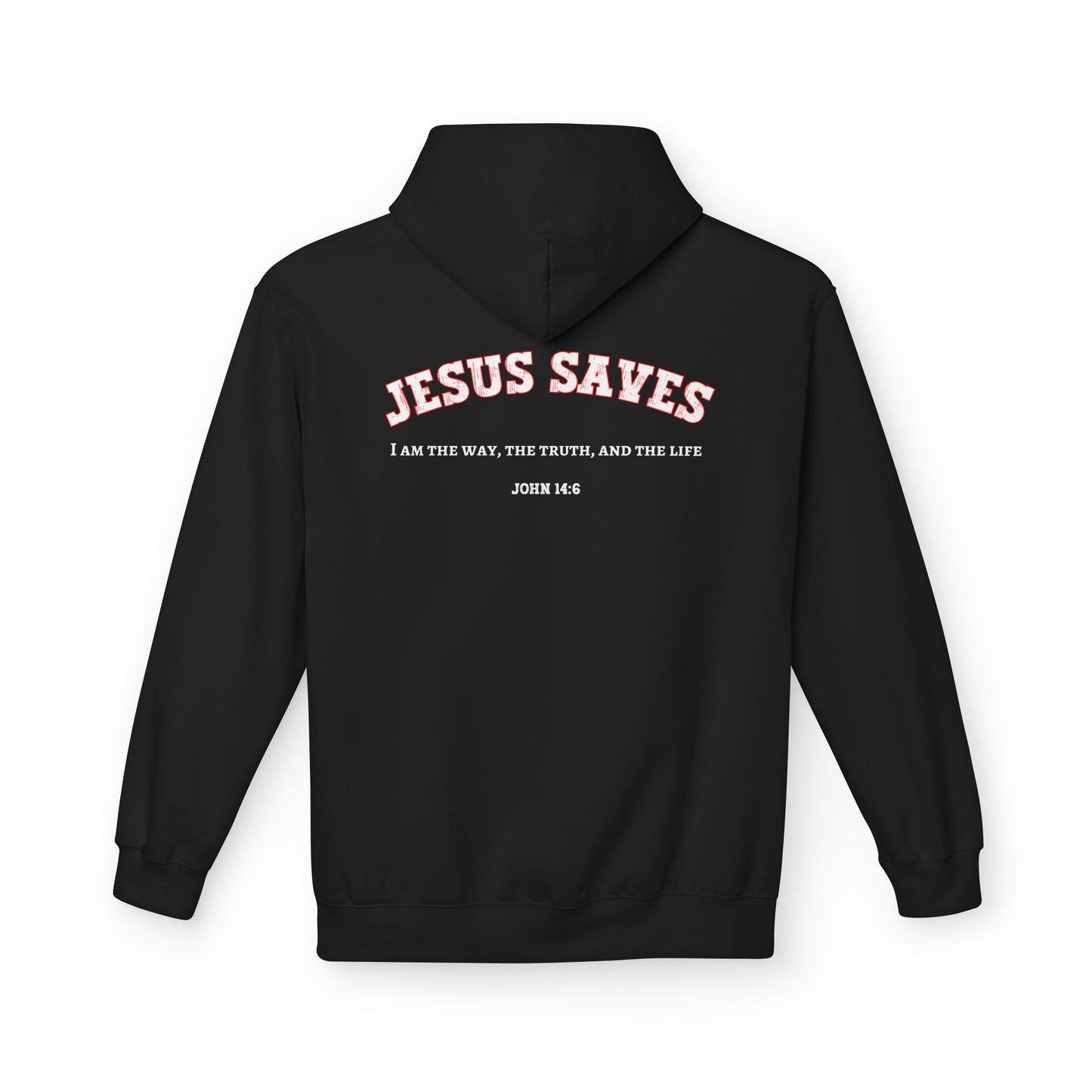 Jesus Saves Unisex Religious Fleece Hoodie | Apparel, Christian Hoodie, Inspirational Wear, Faith-Based Gift, Casual Churchwear