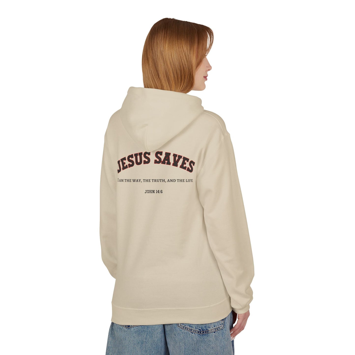 Jesus Saves Unisex Religious Fleece Hoodie | Apparel, Christian Hoodie, Inspirational Wear, Faith-Based Gift, Casual Churchwear