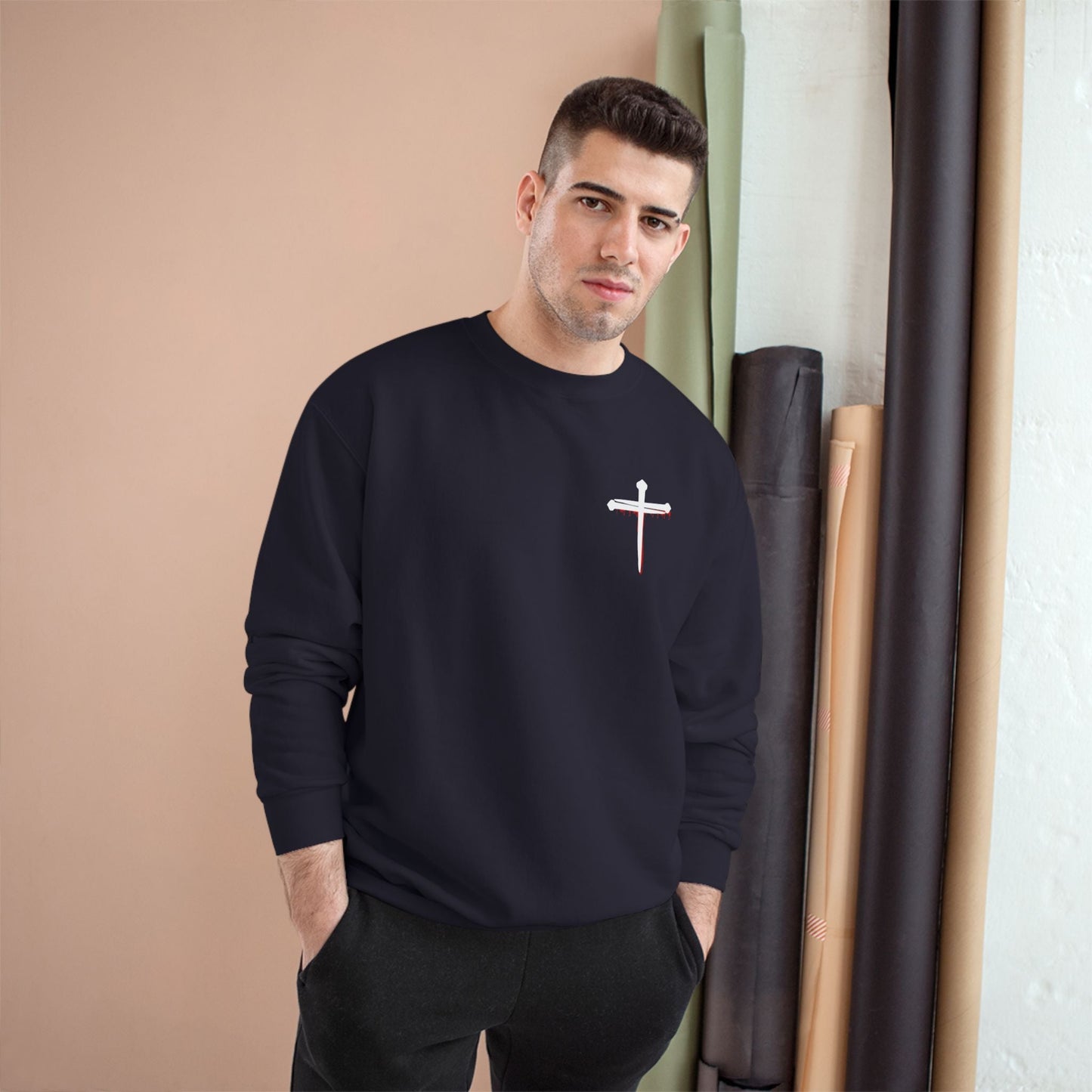 Jesus Saves Champion Sweatshirt with Inspirational Jesus Quote - Faith-Based Apparel, Christian Gift, Cozy Sweatshirt, Religious Statement Wear