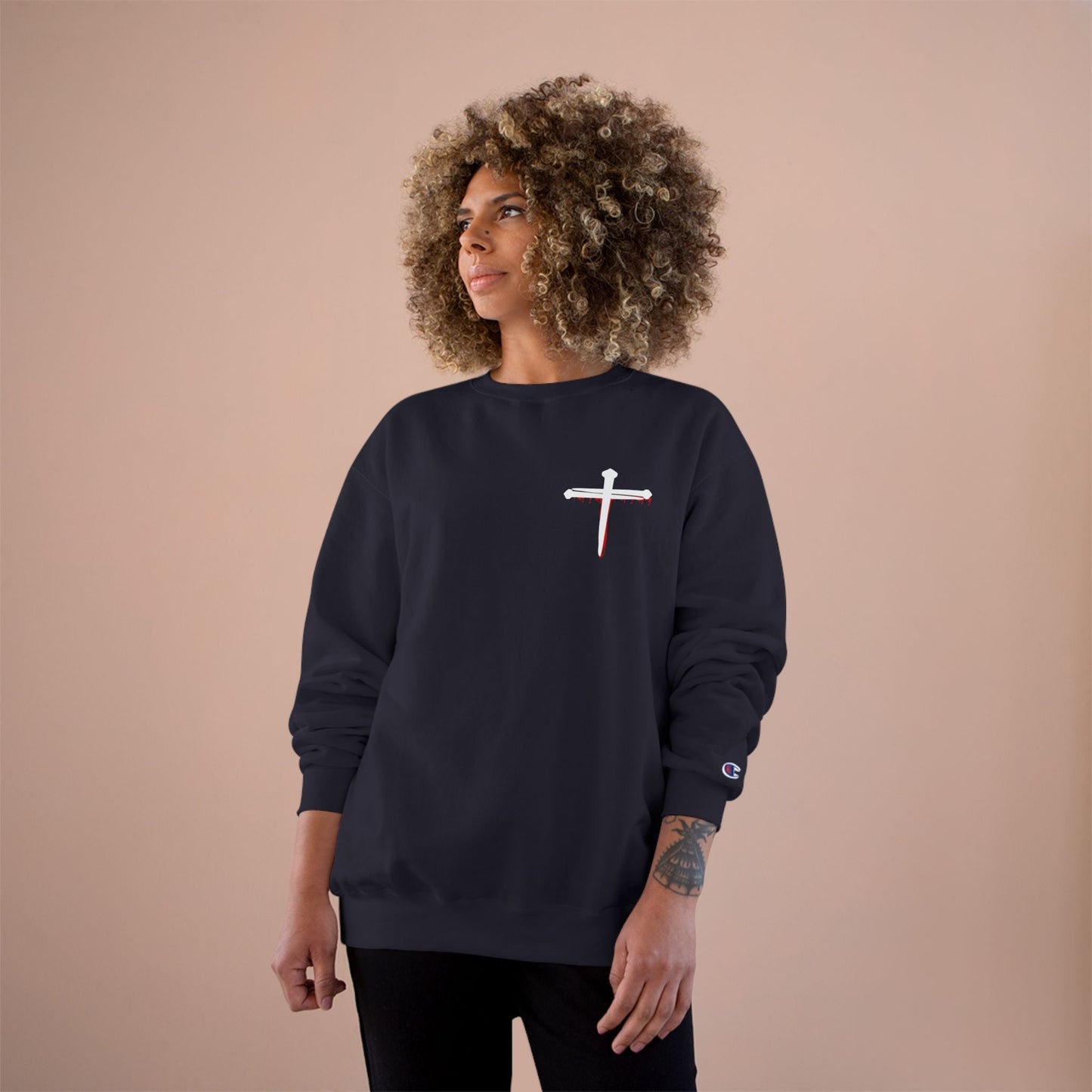 Jesus Saves Champion Sweatshirt with Inspirational Jesus Quote - Faith-Based Apparel, Christian Gift, Cozy Sweatshirt, Religious Statement Wear