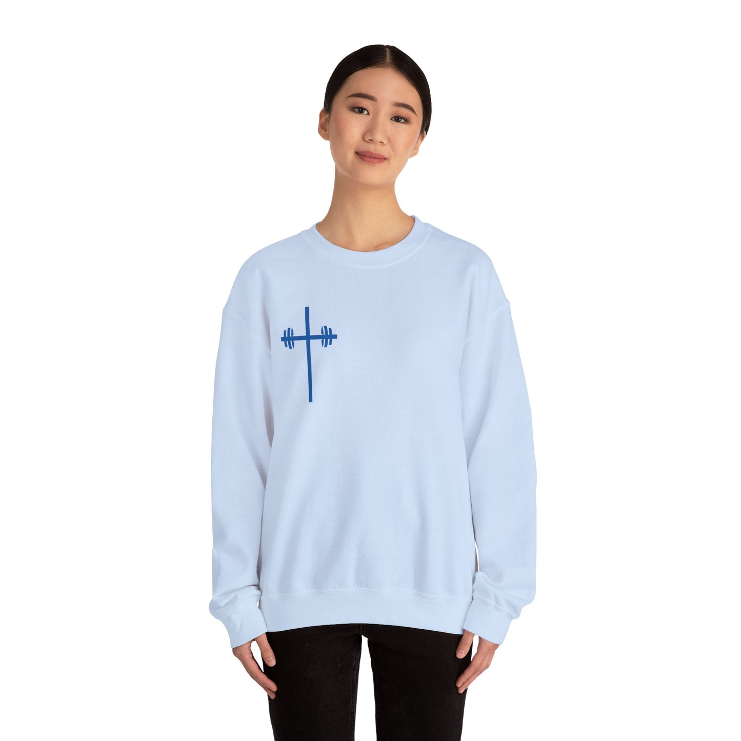 Faith & Strength Crewneck Sweatshirt - It's Never Luck, It's Always God gym sweatshirt