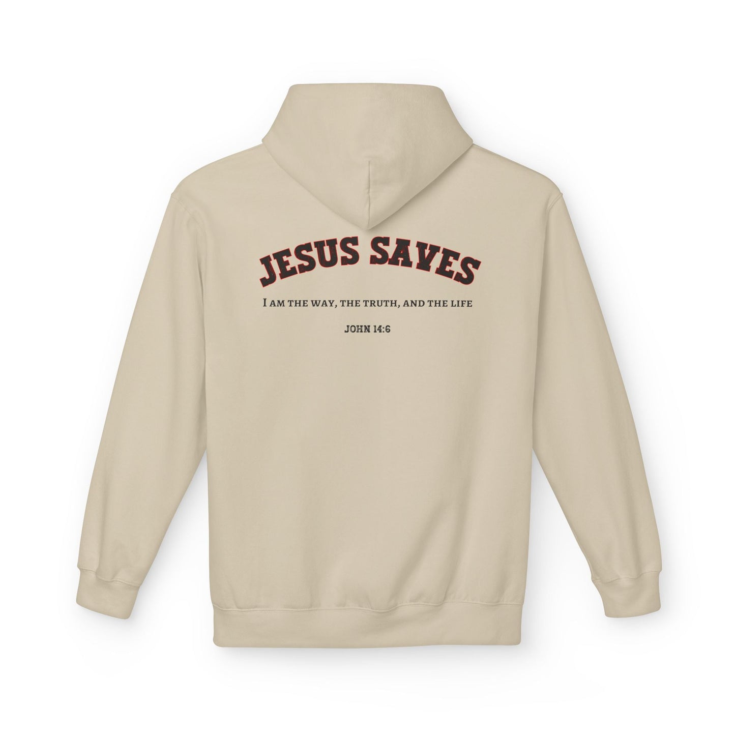 Jesus Saves Unisex Religious Fleece Hoodie | Apparel, Christian Hoodie, Inspirational Wear, Faith-Based Gift, Casual Churchwear
