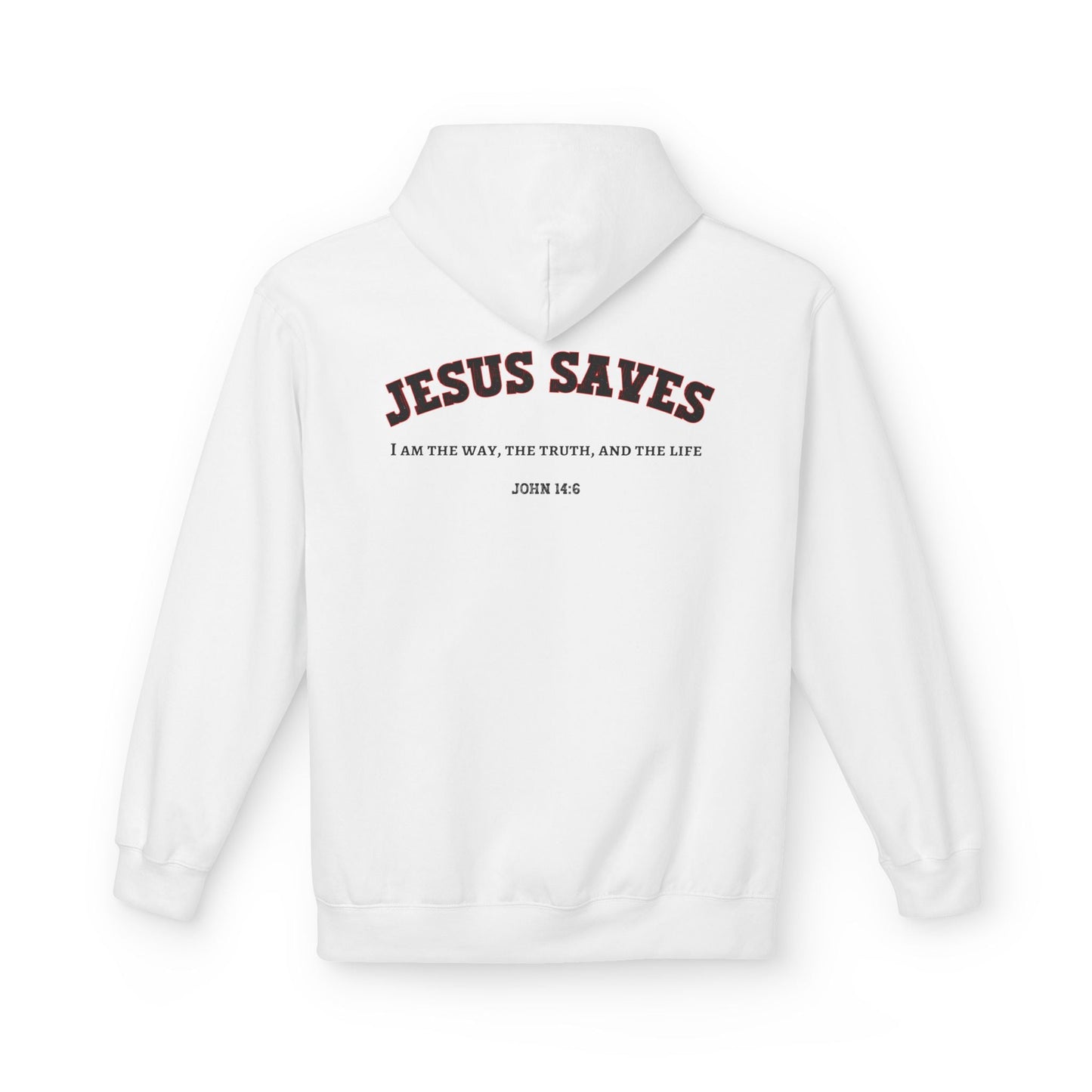 Jesus Saves Unisex Religious Fleece Hoodie | Apparel, Christian Hoodie, Inspirational Wear, Faith-Based Gift, Casual Churchwear