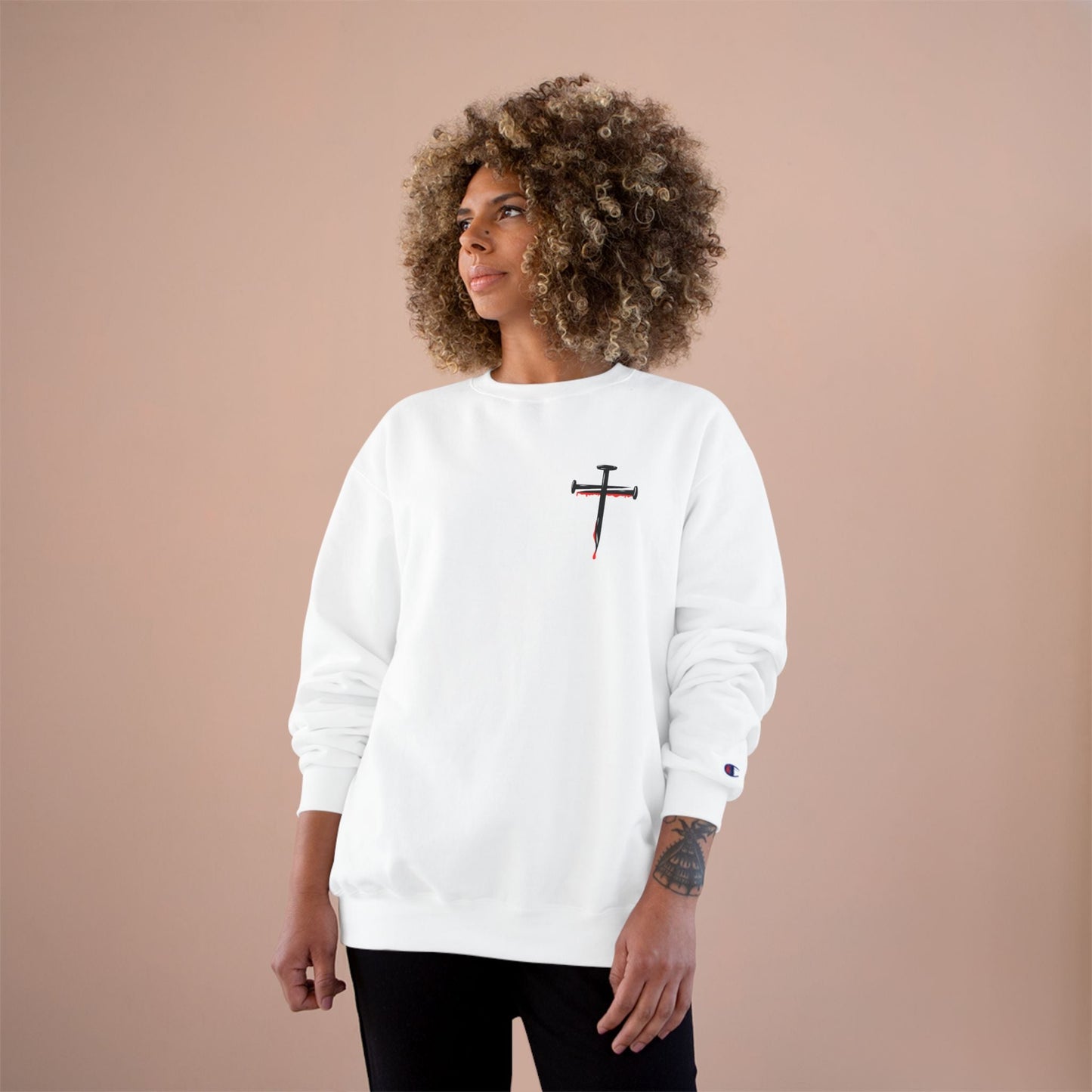 Jesus Saves Champion Sweatshirt with Inspirational Jesus Quote - Faith-Based Apparel, Christian Gift, Cozy Sweatshirt, Religious Statement Wear