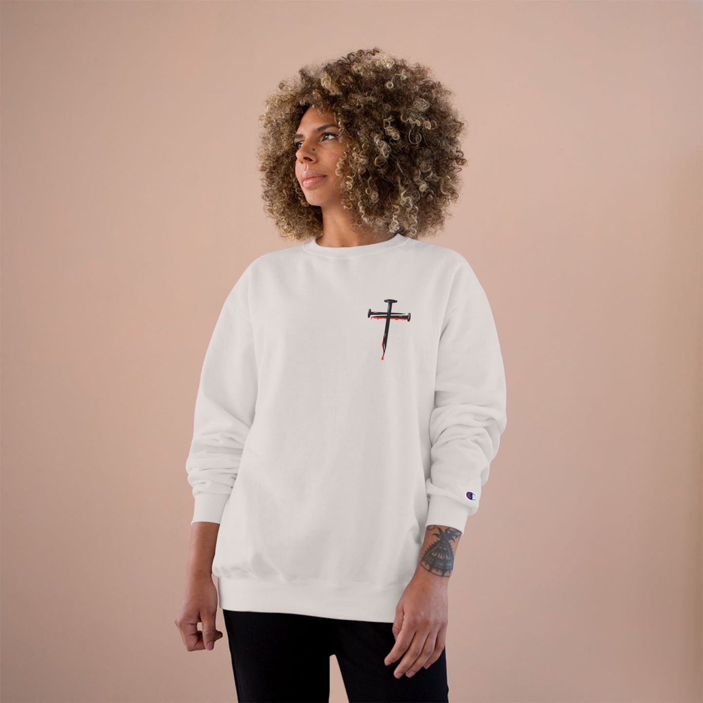 Jesus Saves Champion Sweatshirt with Inspirational Jesus Quote - Faith-Based Apparel, Christian Gift, Cozy Sweatshirt, Religious Statement Wear