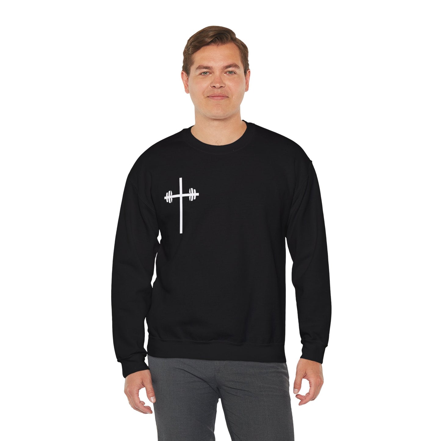 Faith & Strength Crewneck Sweatshirt - It's Never Luck, It's Always God gym sweatshirt