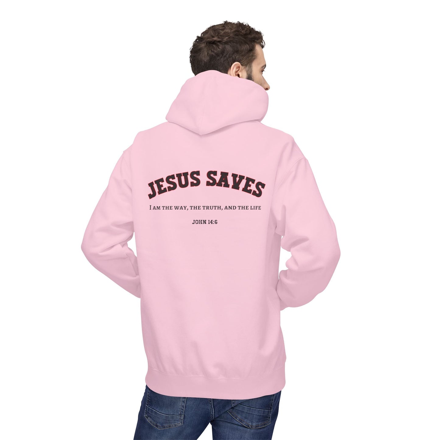 Jesus Saves Unisex Religious Fleece Hoodie | Apparel, Christian Hoodie, Inspirational Wear, Faith-Based Gift, Casual Churchwear