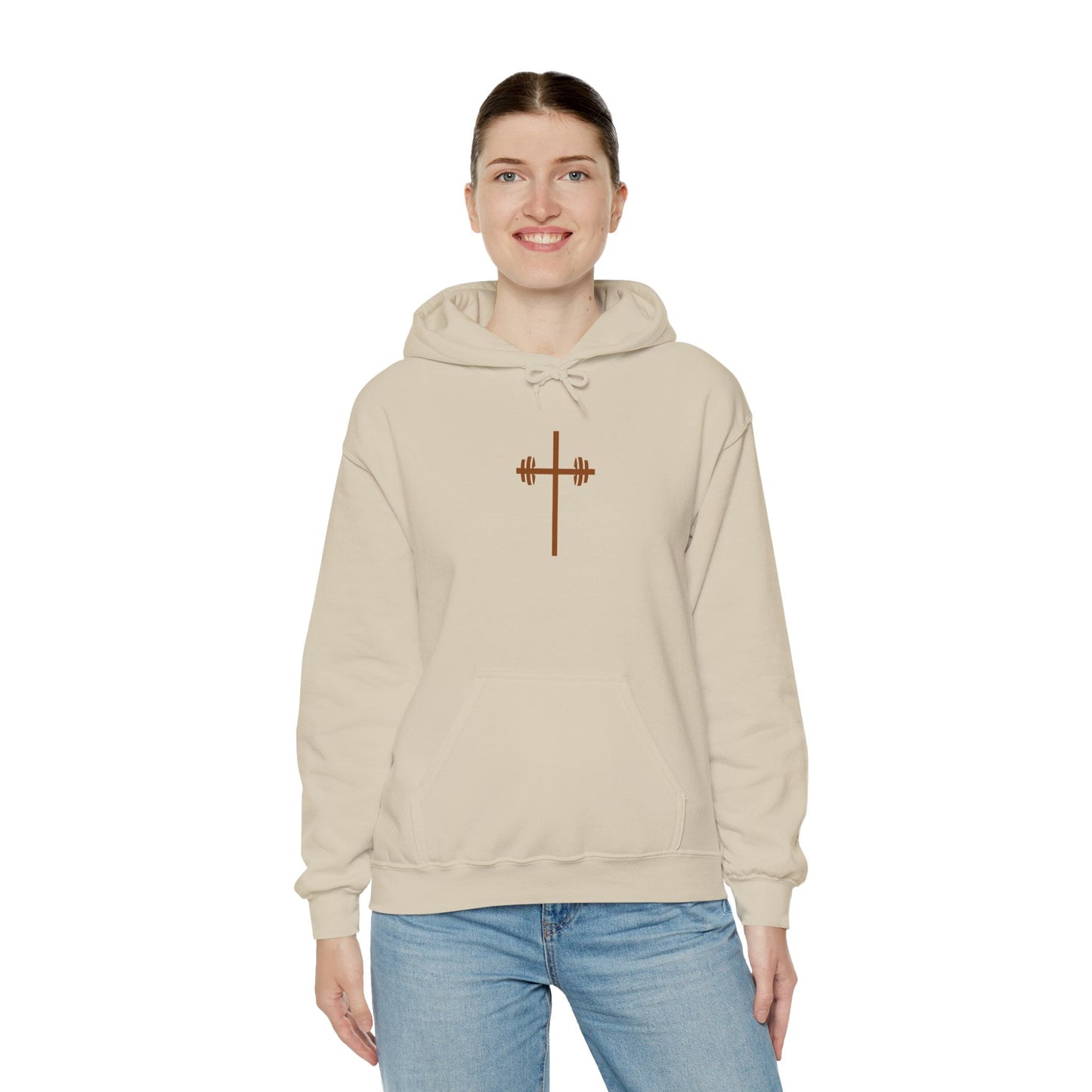 Faith-Inspired Fitness Hoodie - It's Always God Unisex Heavy Blend™ Sweatshirt with Lion & Barbell Design