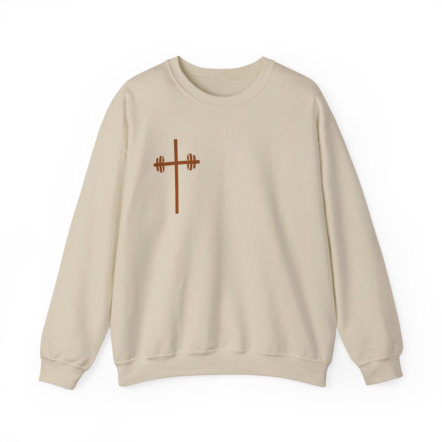 Faith & Strength Crewneck Sweatshirt - It's Never Luck, It's Always God gym sweatshirt