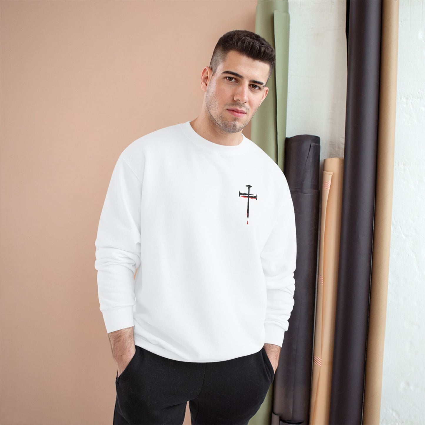Jesus Saves Champion Sweatshirt with Inspirational Jesus Quote - Faith-Based Apparel, Christian Gift, Cozy Sweatshirt, Religious Statement Wear