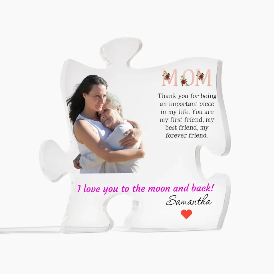 Photo Upload Mother's Day Puzzle Piece Acrylic