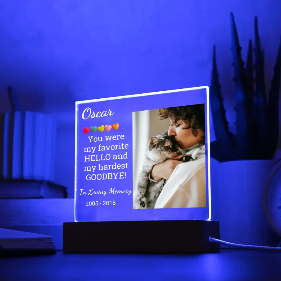 Pet's Table Lamp With Picture Upload