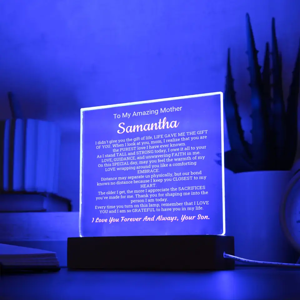 Thank You For Believing In Me Mom Table Lamp