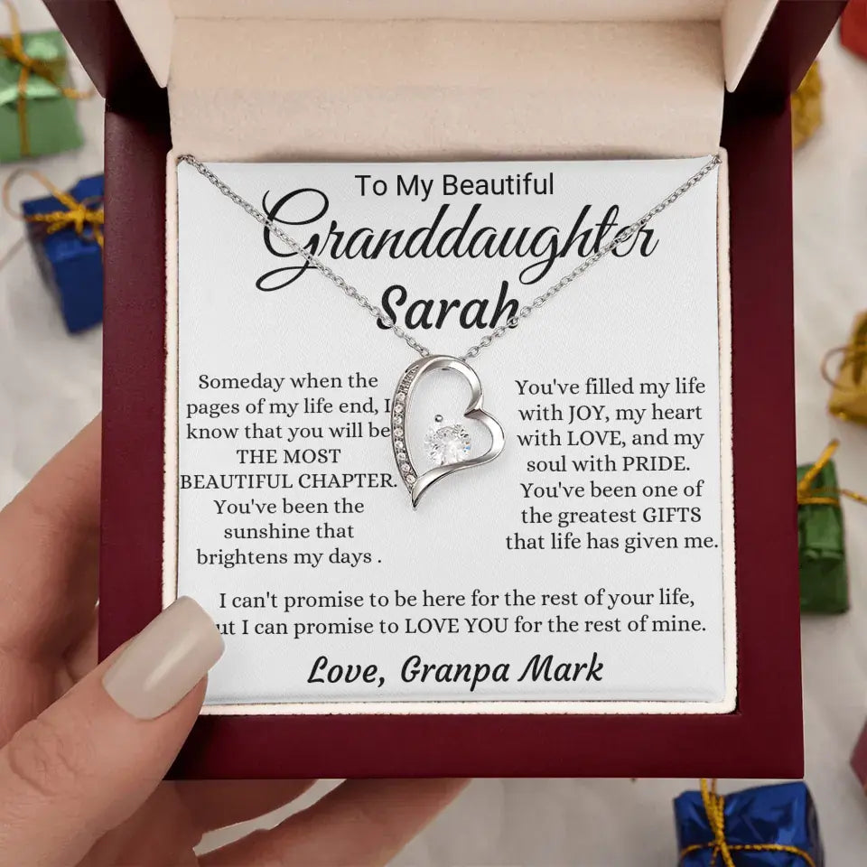 To My Granddaughter Forever Love Necklace