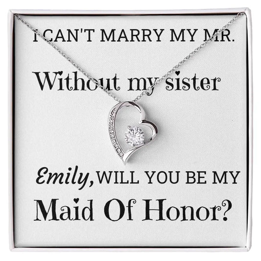 Maid Of Honor Or Bridesmaid Forever Love Necklace