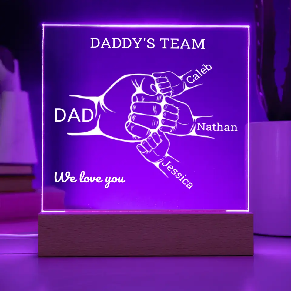 The Daddy's Team Of 3 Acrylic Plaque