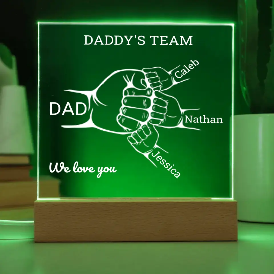 The Daddy's Team Of 3 Acrylic Plaque