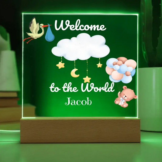 Welcome To The World Baby Table Lamp
