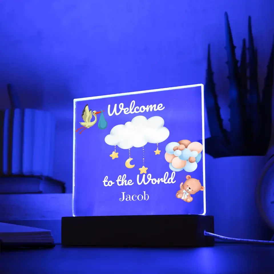 Welcome To The World Baby Table Lamp
