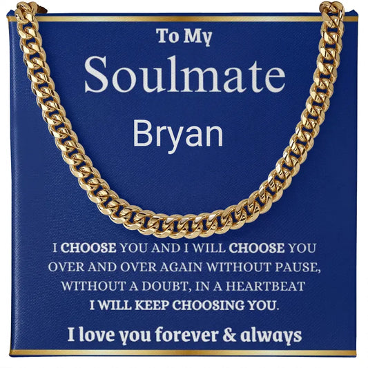 I Love My Man Soulmate Cuban Chain Necklace