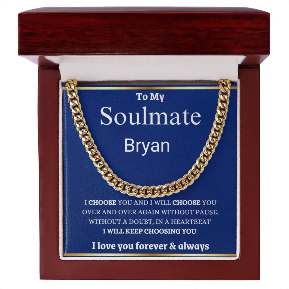 I Love My Man Soulmate Cuban Chain Necklace