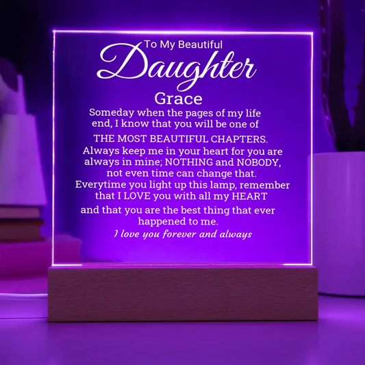 I love You My Daughter Square Plaque Acrylic