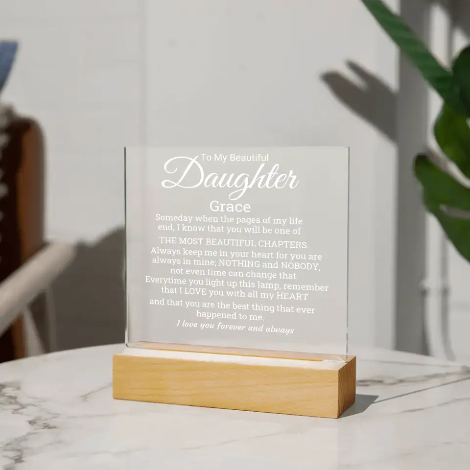 I love You My Daughter Square Plaque Acrylic