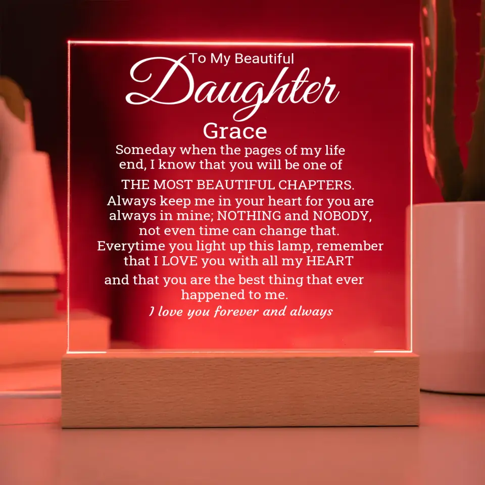 I love You My Daughter Square Plaque Acrylic