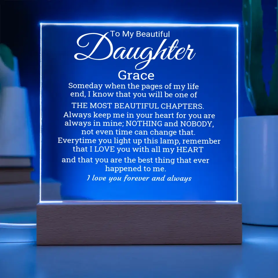 I love You My Daughter Square Plaque Acrylic