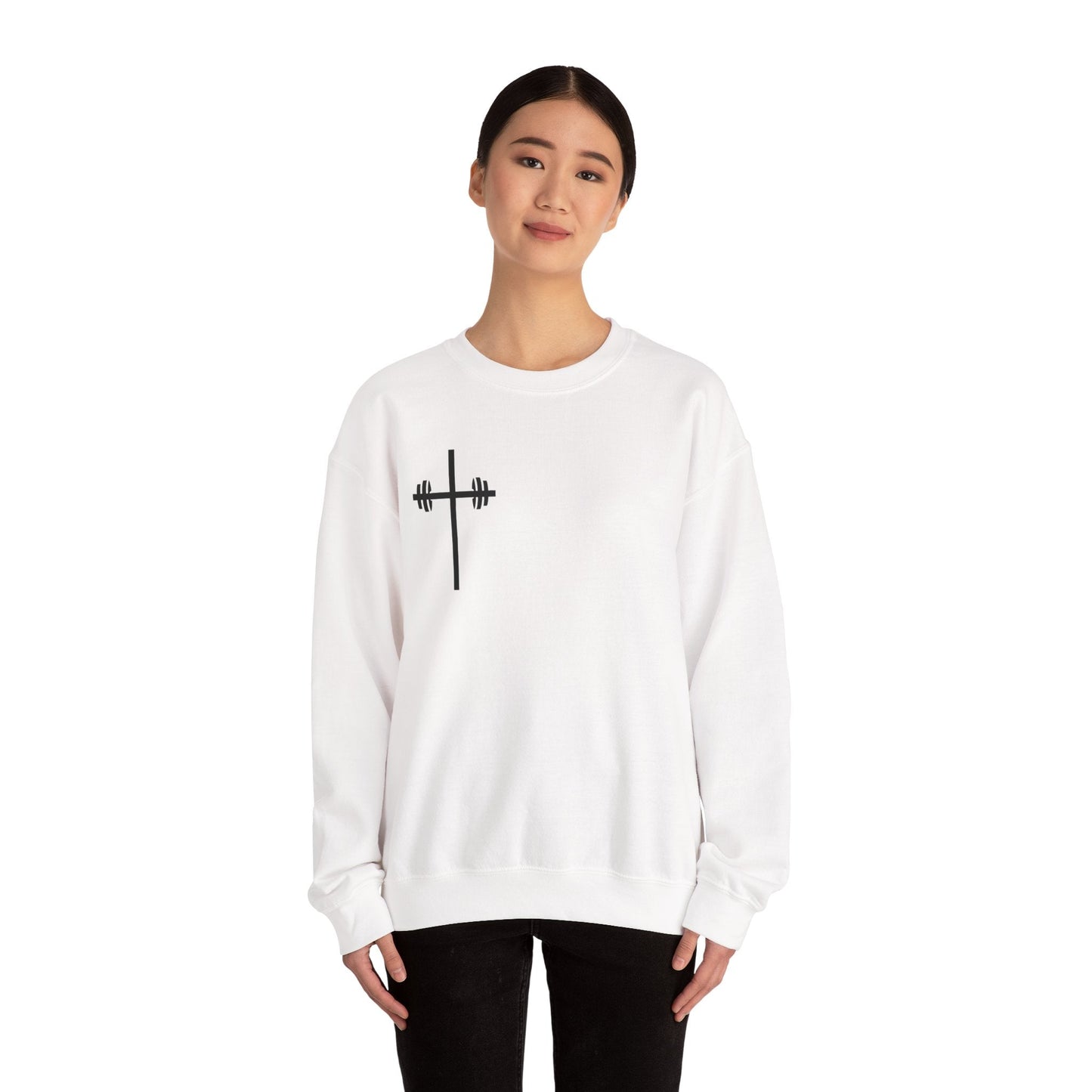 Faith & Strength Crewneck Sweatshirt - It's Never Luck, It's Always God gym sweatshirt