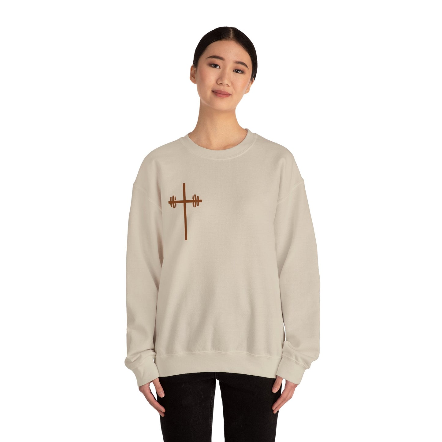 Faith & Strength Crewneck Sweatshirt - It's Never Luck, It's Always God gym sweatshirt