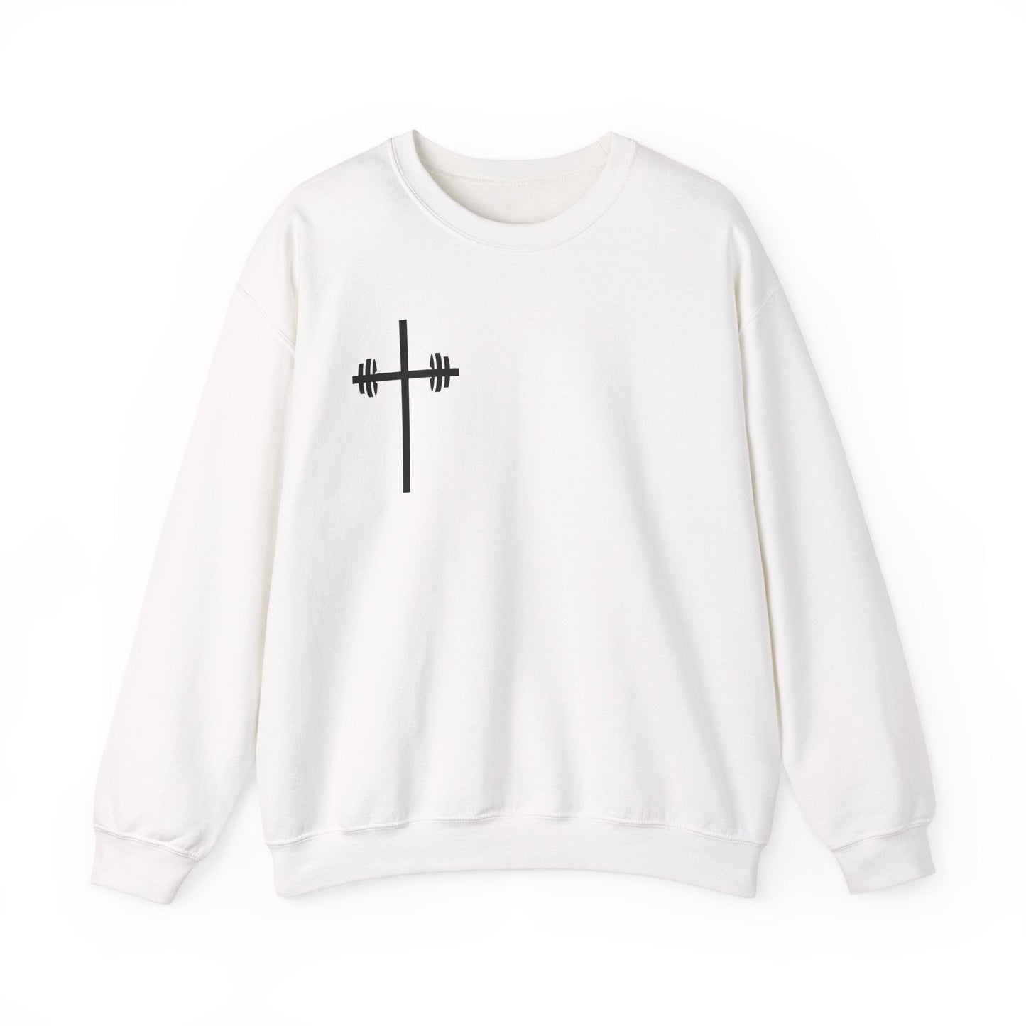 Faith & Strength Crewneck Sweatshirt - It's Never Luck, It's Always God gym sweatshirt