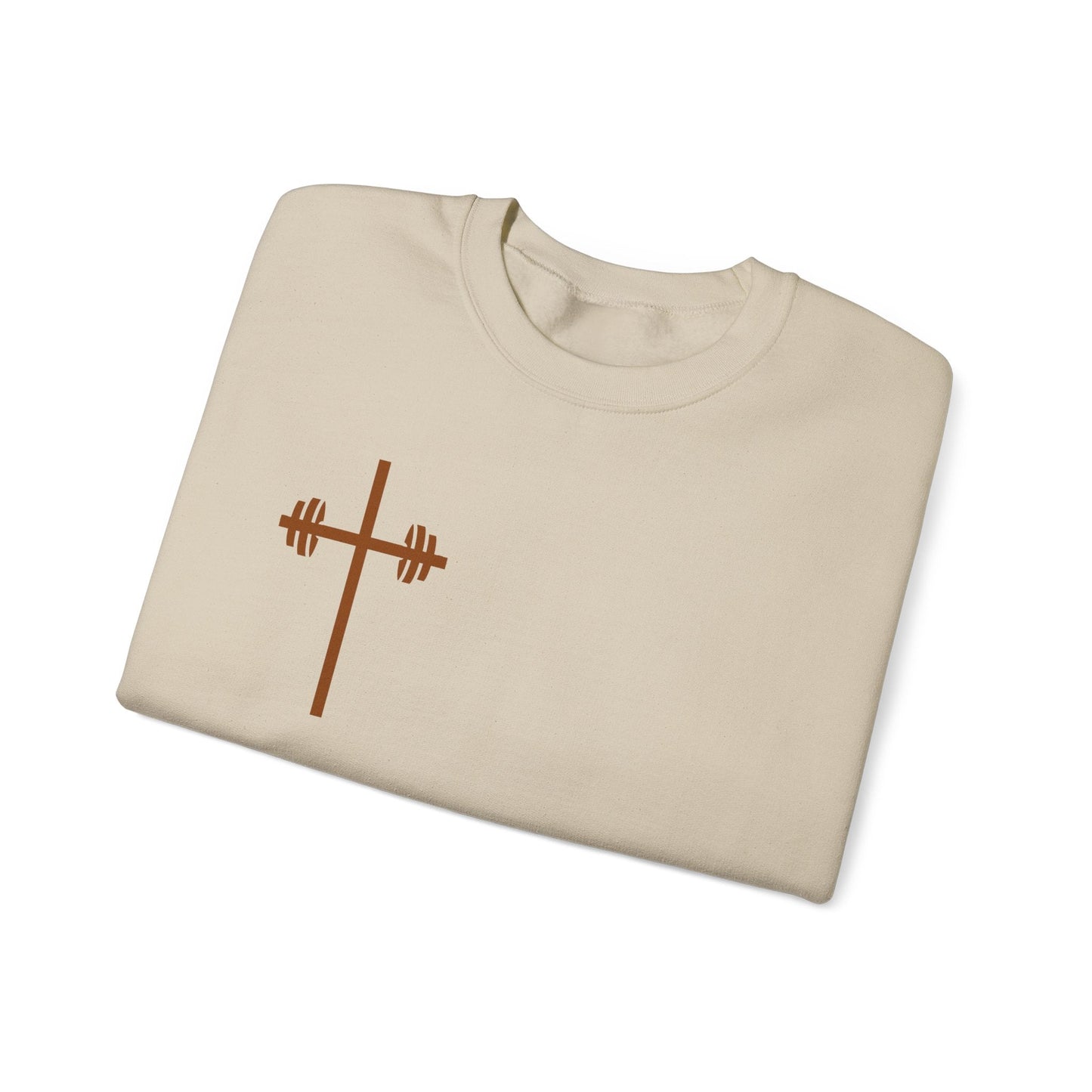 Faith & Strength Crewneck Sweatshirt - It's Never Luck, It's Always God gym sweatshirt