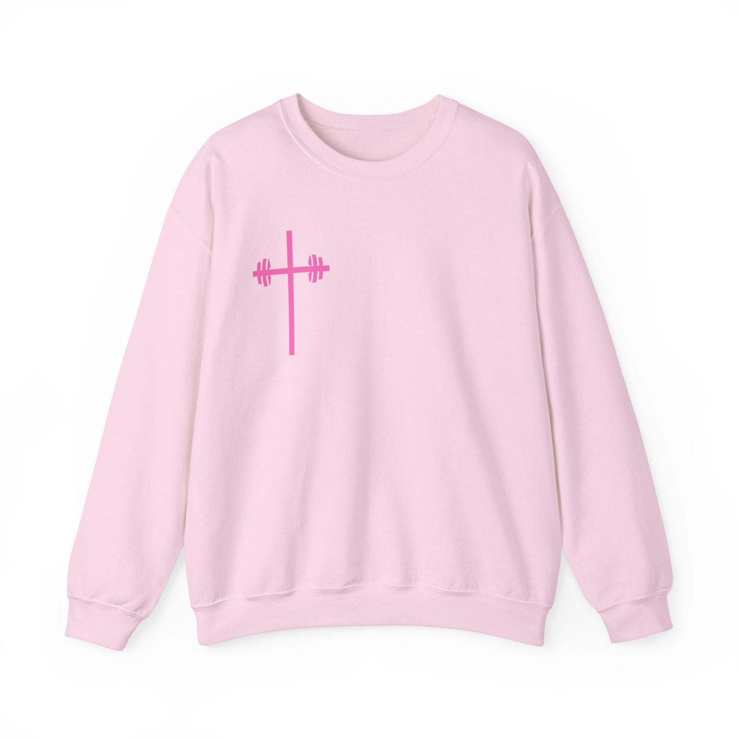 Faith & Strength Crewneck Sweatshirt - It's Never Luck, It's Always God gym sweatshirt