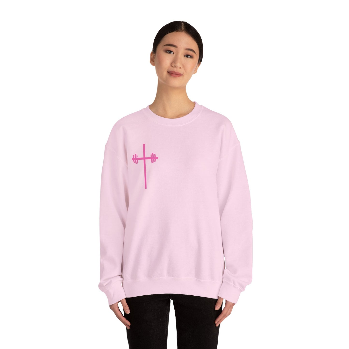 Faith & Strength Crewneck Sweatshirt - It's Never Luck, It's Always God gym sweatshirt
