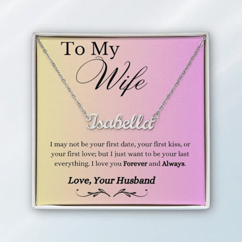 Custom Name Necklace with a message