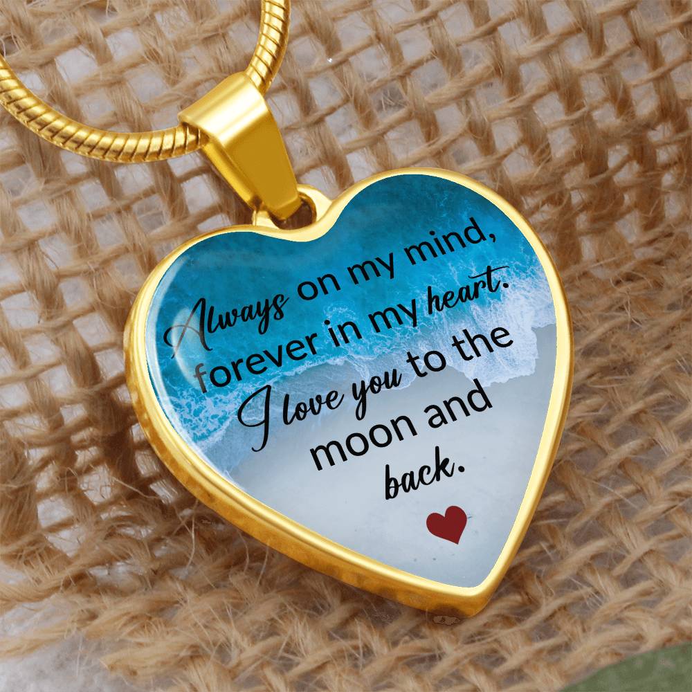 To The Moon And Back Heart Necklace