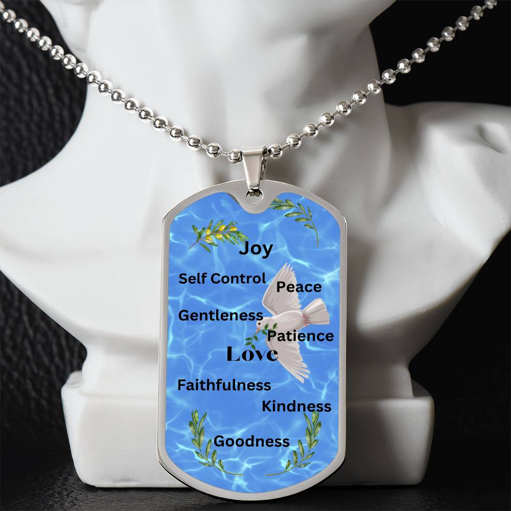 Nine Fruits of the Holy Spirit Male Necklace