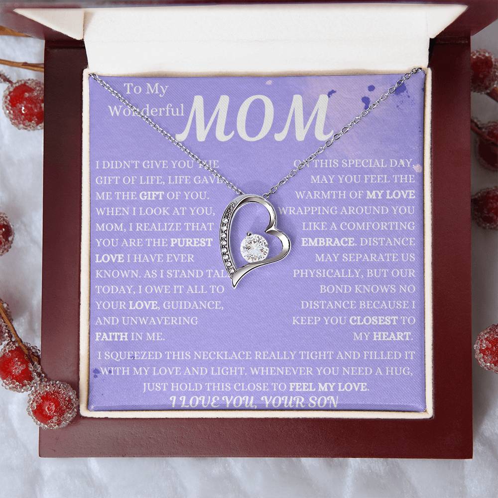 Our Bond Knows No Distance Mom Forever Love Necklace