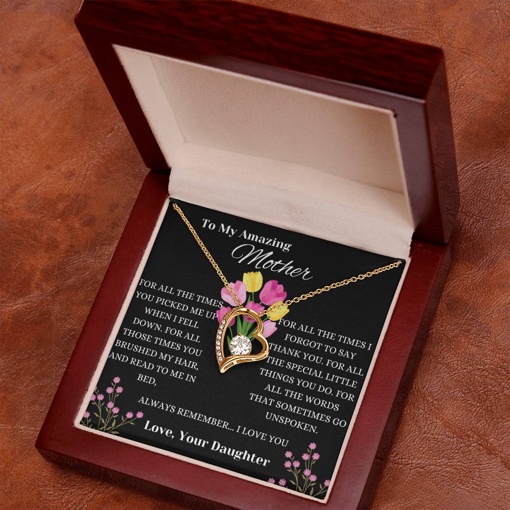 To My Amazing Mother Everlasting Love Forever Love Necklace