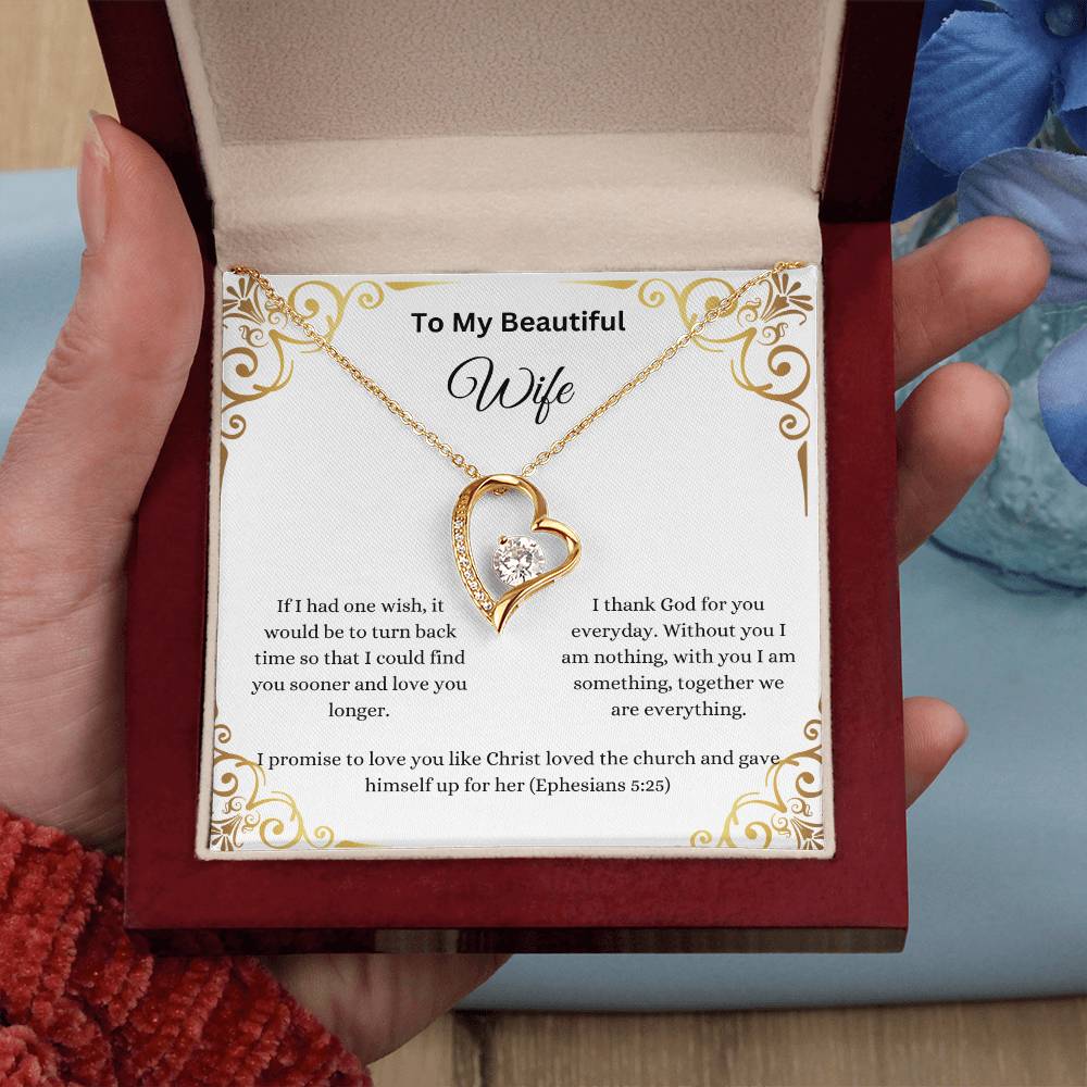 To My Beautiful Wife Forever Love Necklace