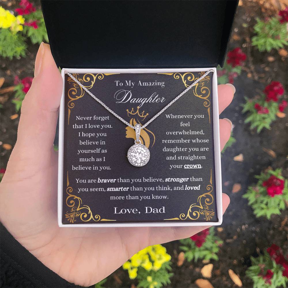To My Daughter Braver Than You Think Eternal Hope Necklace