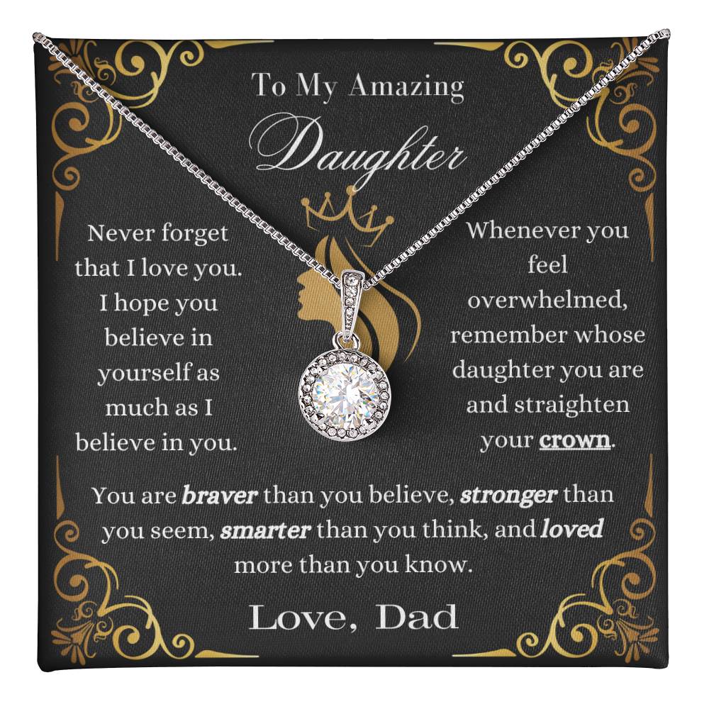 To My Daughter Braver Than You Think Eternal Hope Necklace