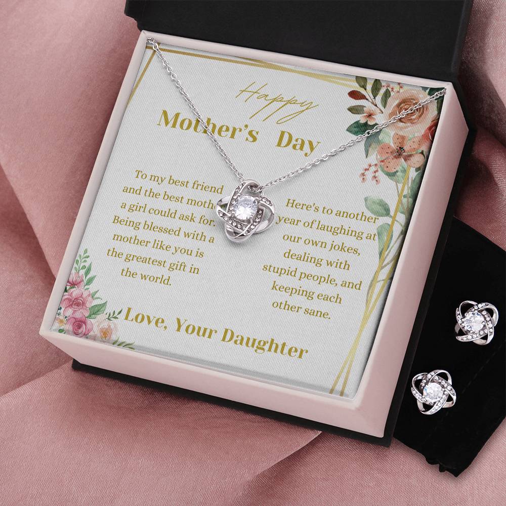 To Another Year Of Laughter Mother's Day Necklace + Earings