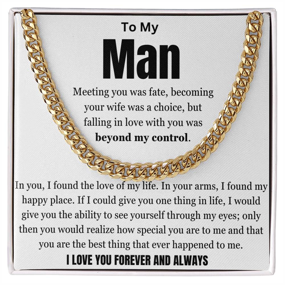 Your Arms My Happy Place Cuban Link Chain