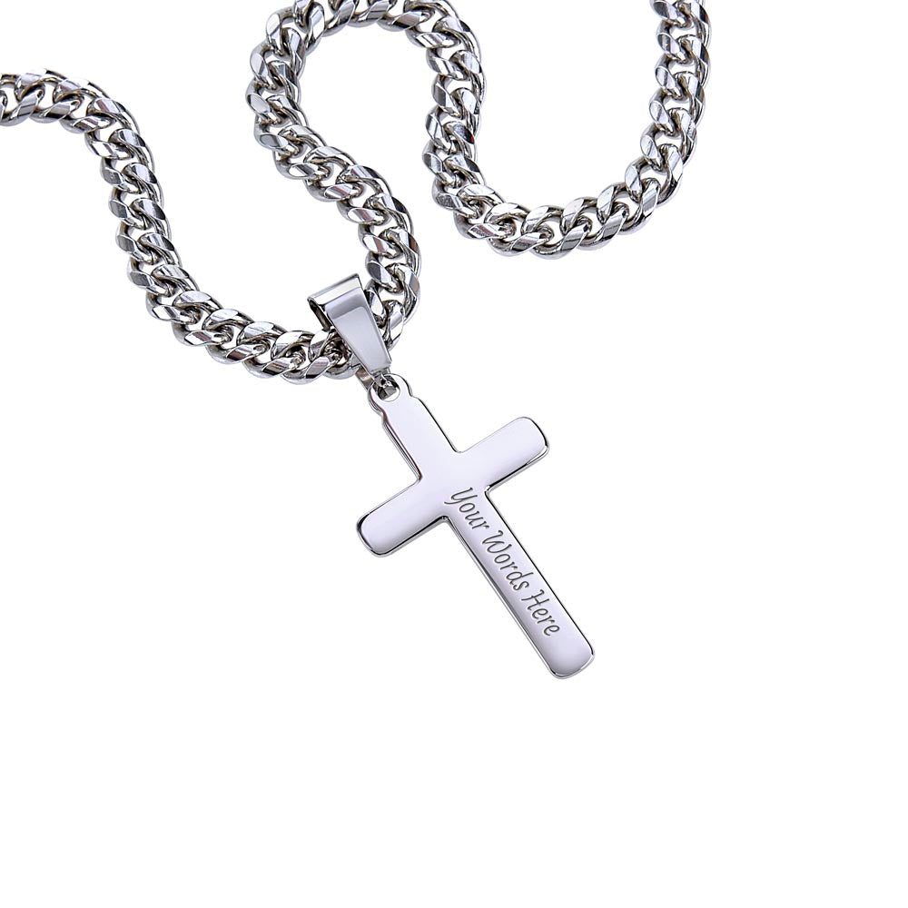 Personalized Steel Cross Necklace