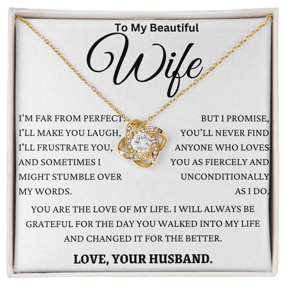 I Love You Fiercely My Wife Love Knot Necklace